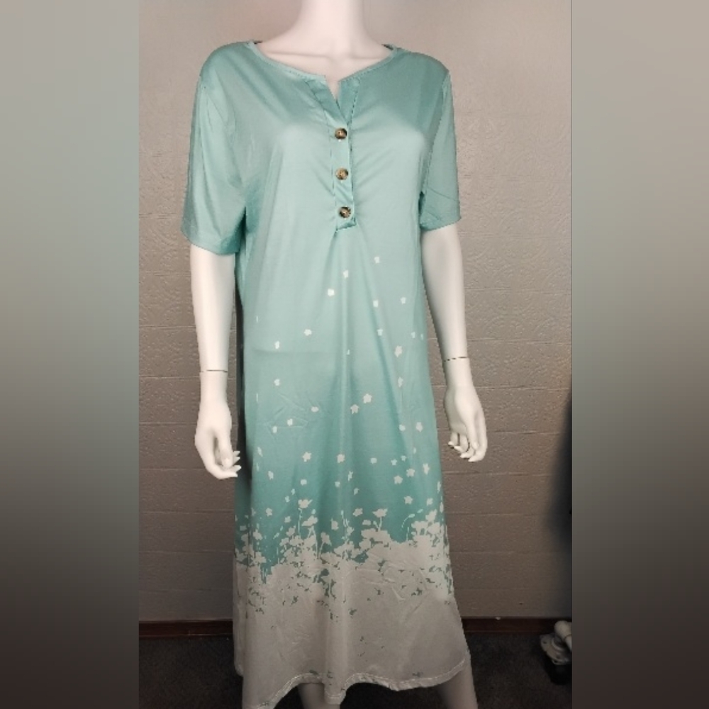 Source Unknown Light Blue Nightgown - image 1